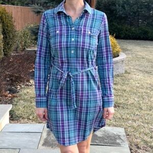 Peter Millar • Plaid Belted Shirtdress Dress